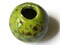 38mm Round Green with Brown Spots Bead Vintage Macrame Ceramic Porcelain Bead